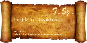 Tarjáni Szabina névjegykártya