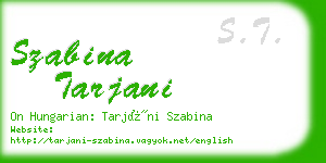 szabina tarjani business card